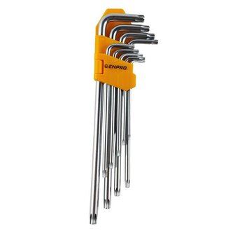 Set L klíčů torx CrV prodloužené T10 - T50 9 ks, ENPRO