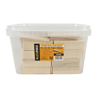 Klínky montážní dřevěné, 80 x 25 x 10 - 3 mm, 150 ks, ENPRO