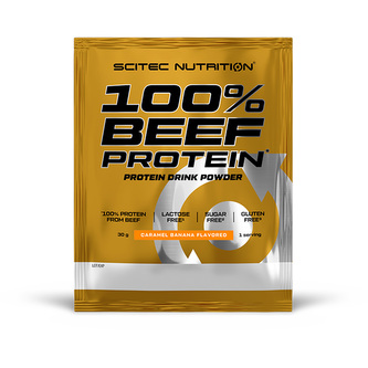 Scitec Nutrition 100% Beef Protein 30 g caramel banana (banán-karamel)
