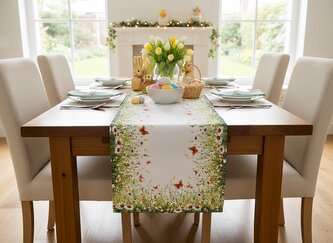 Vzorovaný ubrus - běhoun na stůl JARNÍ LOUKA 40x140 cm Mybesthome