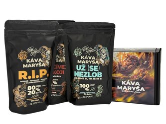Káva Maryša – V balíku poprvé – degustační sada (3x100 g) zrnková / sáček Doypack / 3x100 g
