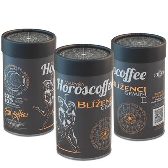 Horoscoffee – Blíženec – dárková káva jemně mletá / papírová tuba / 500 g