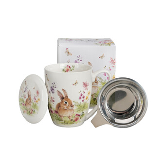 Kubek z zaparzaczem ze stali nierdzewnej WIOSENNA SIELANKA