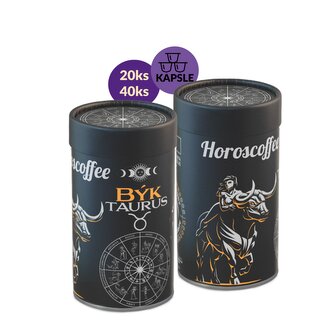 Horoscoffee – Býk – dárková káva kapsle / papírová tuba / 20 ks