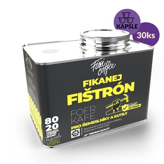 Fofrkafe – Fikanej fištrón – dárková káva kapsle / stylový plechový kanystr / 30 ks