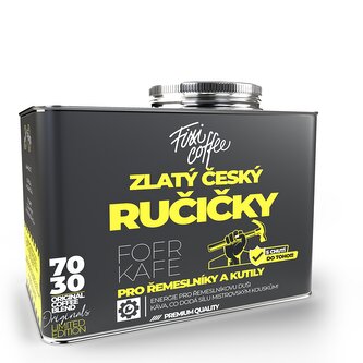 Fofrkafe – Zlatý český ručičky – dárková káva jemně mletá / stylový plechový kanystr / 250 g
