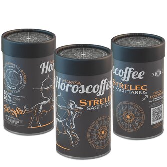 Horoscoffee – Střelec – dárková káva zrnková / papírová tuba / 500 g