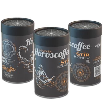 Horoscoffee – Štír – dárková káva jemně mletá / papírová tuba / 250 g