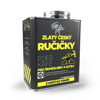 Fofrkafe – Zlatý český ručičky – dárková káva zrnková / stylový plechový kanystr / 500 g