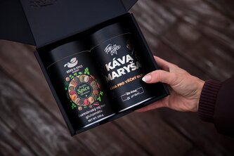 Gurmánské duo: Kolekce Healthy Spice Adventure & Káva Maryša (2x250 g) zrnková káva + tuba s kořením / papírová tuba / 2x250 g