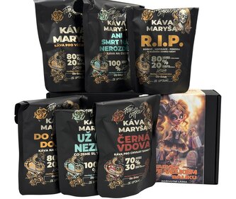 Káva Maryša – Ve velkém balíku – degustační sada (6x100 g) jemně mletá / sáček Doypack / 6x100 g