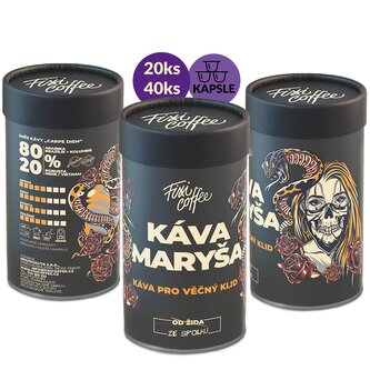 Káva Maryša – Směs Káva Maryša – dárková káva kapsle / papírová tuba / 20 ks