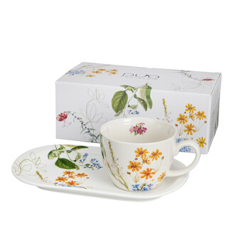 Zestaw śniadaniowy filiżanka jumbo ze spodkiem BARWY NATURY