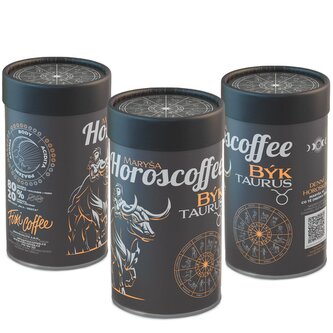 Horoscoffee – Býk – dárková káva zrnková / papírová tuba / 250 g