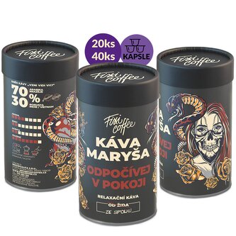 Káva Maryša – Odpočívej v pokoji – dárková káva kapsle / papírová tuba / 20 ks