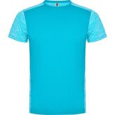 Pánské sportovní tričko Zolder, tyrkysová/tyrkysová melírová, Velikost S
