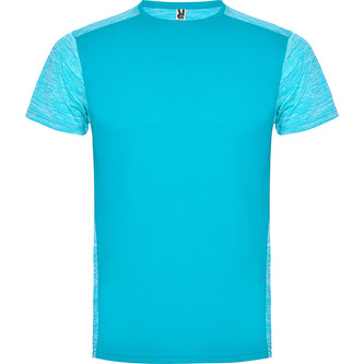 Pánské sportovní tričko Zolder, tyrkysová/tyrkysová melírová, Velikost S
