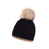 Zimní čepice Braid Knit, černá/béžová (03bbe)