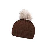 Zimní čepice Rib fur, hnědá