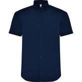Pánská košile s krátkým rukávem Aifos, námořnická modrá, Velikost 3XL
