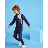 Dětská sportovní mikina Leros, žlutá/námořnická modrá, Velikost 12