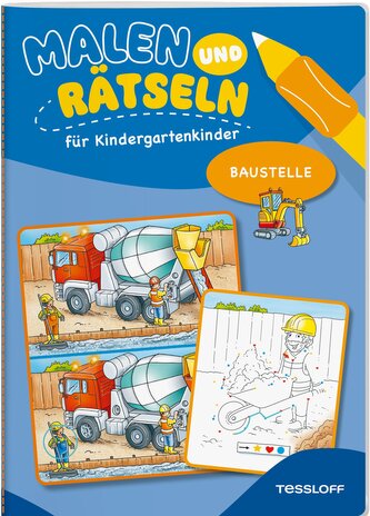 Malen und Rätseln für Kindergartenkinder. Baustelle