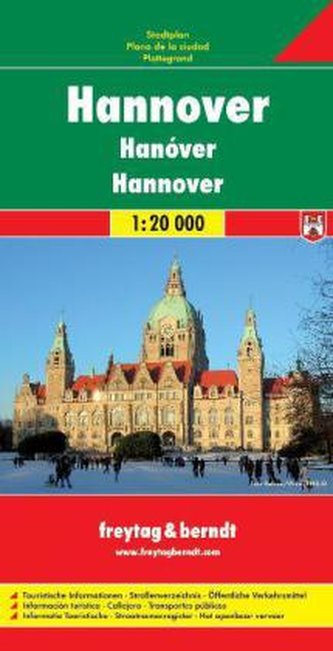 Freytag & Berndt Stadtplan Hannover. Hanóver. Hanover; Hanovre