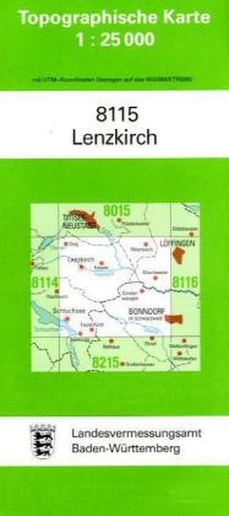 Topographische Karte Baden-Württemberg Lenzkirch