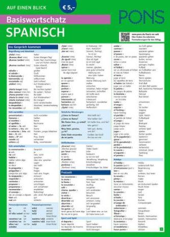 PONS Basiswortschatz Spanisch auf einen Blick