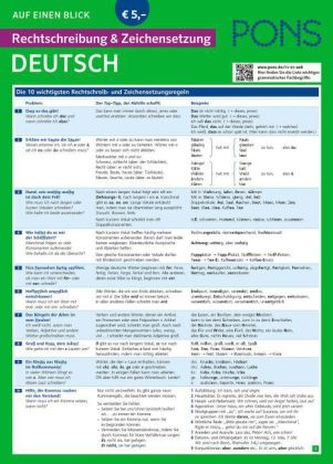PONS Rechtschreibung & Zeichensetzung auf einen Blick, Deutsch