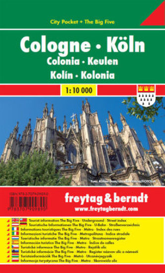 Freytag & Berndt Stadtplan Köln; Cologne. Colonia; Keulen. Kolin; Kolonia