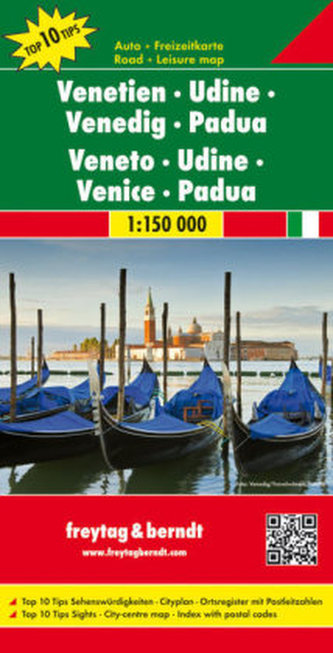 Freytag & Berndt Autokarte Venetien, Udine, Venedig, Padua. Veneto, Udine, Venice, Padua