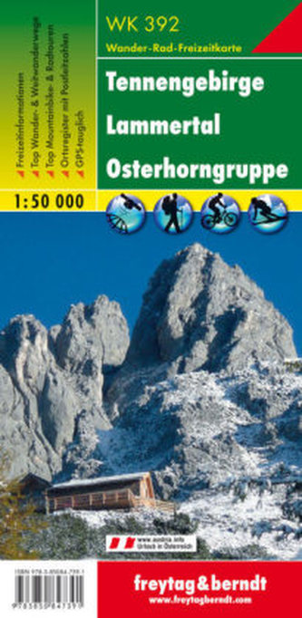 Freytag & Berndt Wander-, Rad- und Freizeitkarte Tennengebirge, Lammertal, Osterhorngruppe