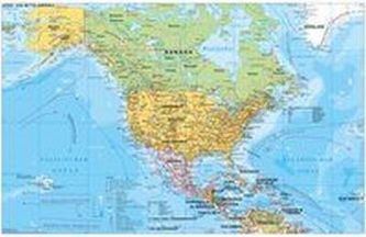 Stiefel Wandkarte Großformat Nord- und Mittelamerika politisch