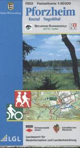 Topographische Freizeitkarte Baden-Württemberg Pforzheim