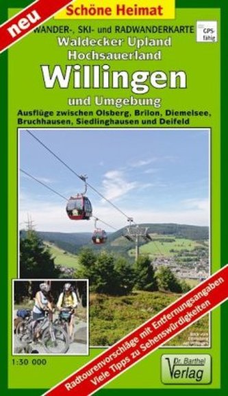 Doktor Barthel Karte Wander-, Ski- und Radwanderkarte Waldecker Upland, Hochsauerland, Willingen und Umgebung