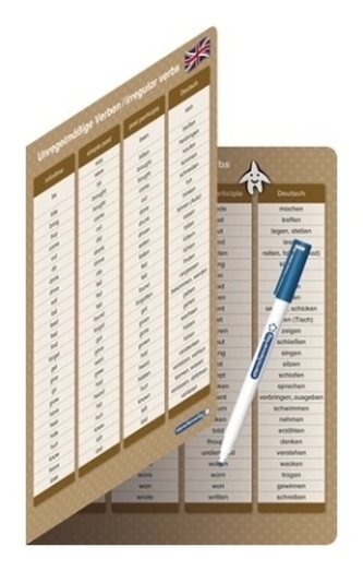 Unregelmäßige Verben / irregular Verbs - Zeitformen - 1 Klappkarte mit Stift