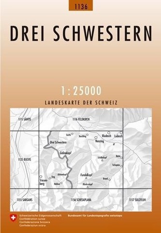 Landeskarte der Schweiz Drei Schwestern