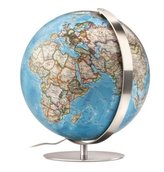 National Geographic Fusion Antikdesign-Leuchtglobus, Gestell aus gebürstetem Edelstahl