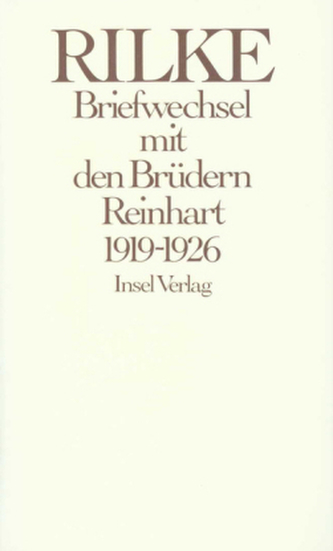 Briefwechsel mit den Brüdern Reinhart 1919-1926