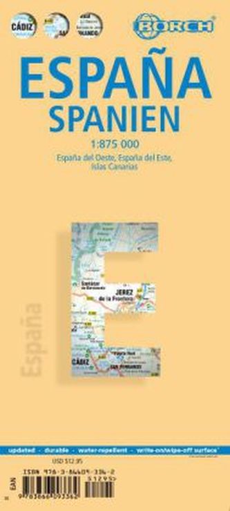 Borch Map Spanien. Espana. Spain