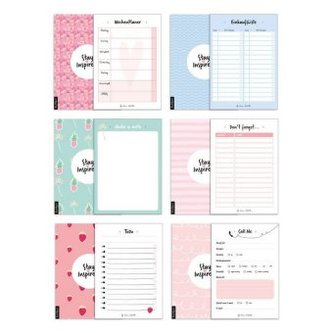 6 Blöcke inkl. Wochenplaner, Einkaufsliste, To Do Block/Liste, Notizblock, Kalender Notizblock, Rückruf Notiz