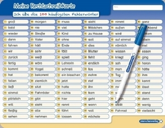 Meine Rechtschreibkarte - Ich übe die 100 häufigsten Fehlerwörter