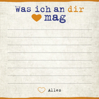 Was ich an dir mag - Klebezettel