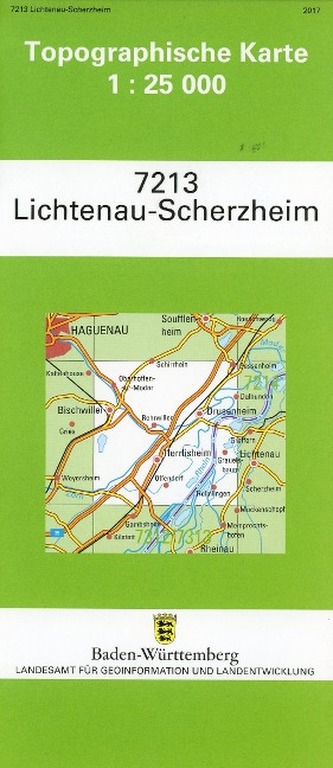 Topographische Karte Baden-Württemberg Lichtenau-Scherzheim