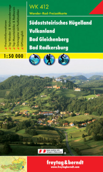 Freytag & Berndt Wander-, Rad- und Freizeitkarte Südoststeirisches Hügelland, Vulkanland, Bad Gleichenberg, Bad Radkersburg