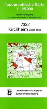 Topographische Karte Baden-Württemberg Kirchheim unter Teck